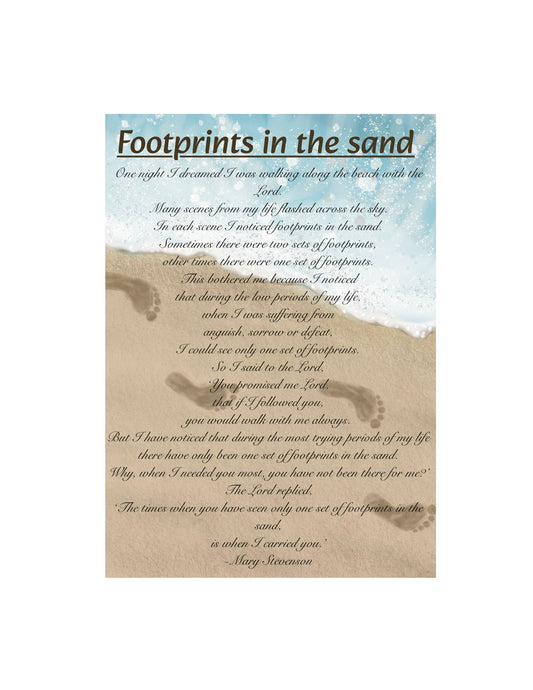 Footprints In The Sand Greeting Card