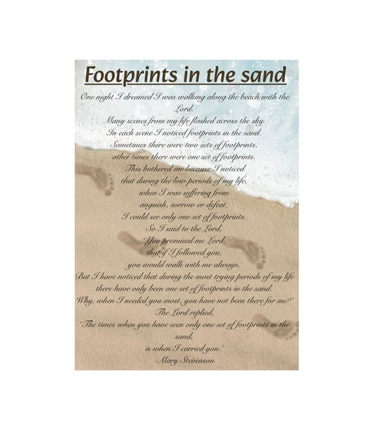 Footprints In The Sand Greeting Card