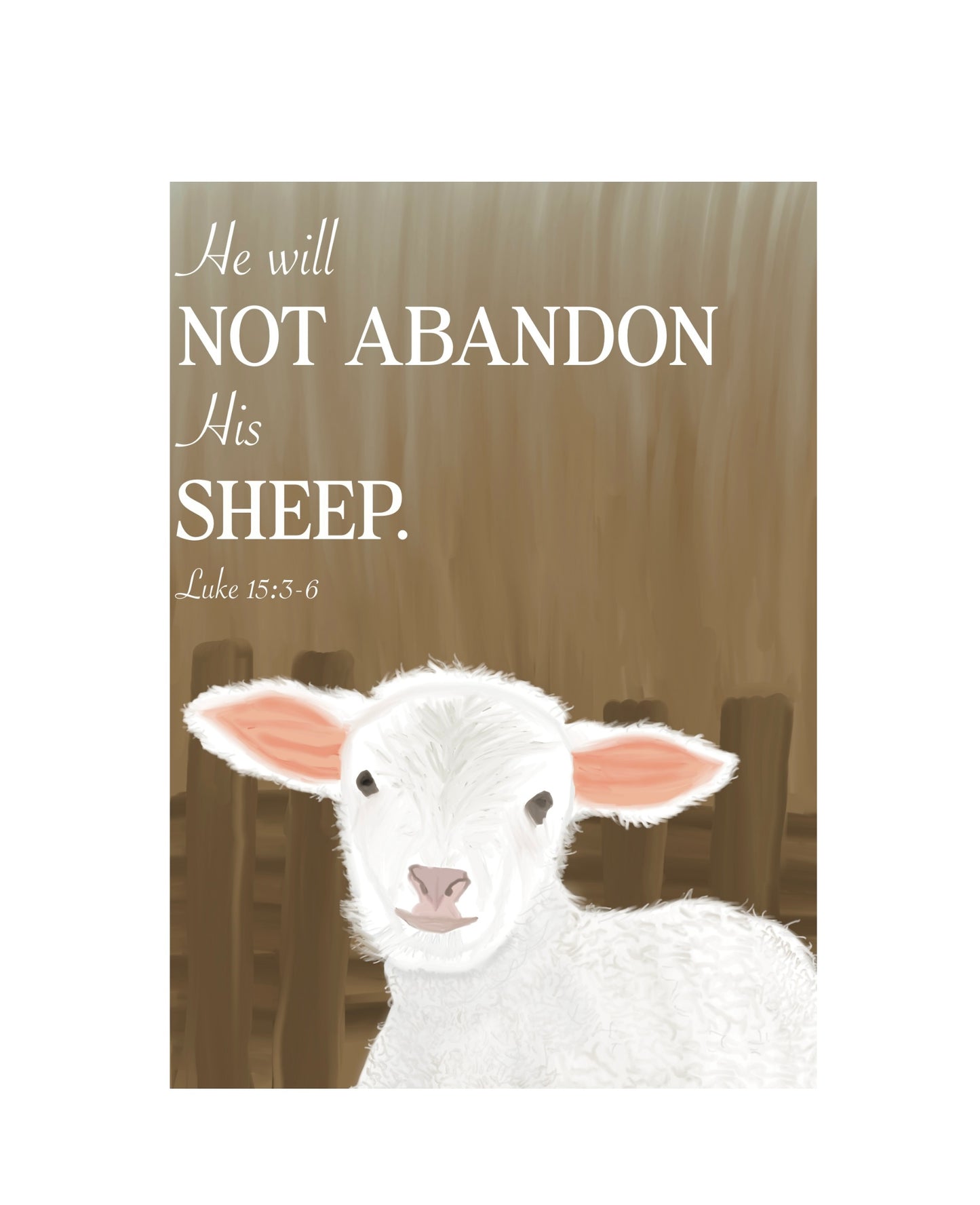 He will not abandon His sheep Greeting Card