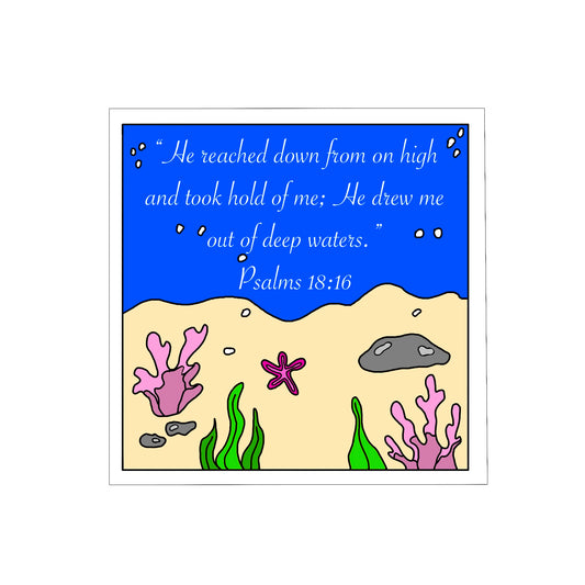 Psalm 18:16 Sticker