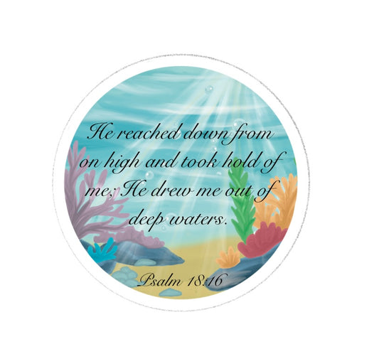 Psalm 18:16 Sticker