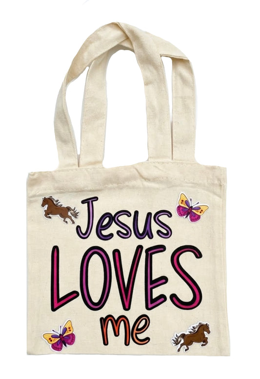 Girls' Jesus Loves Me Tote Bag