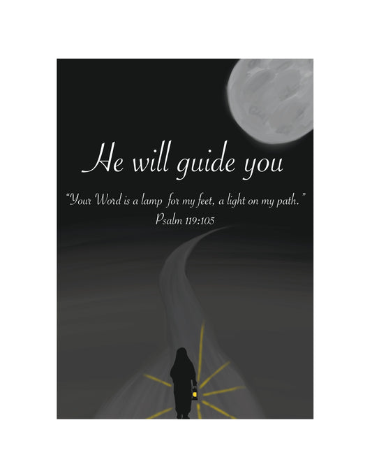 He will guide you Greeting Card