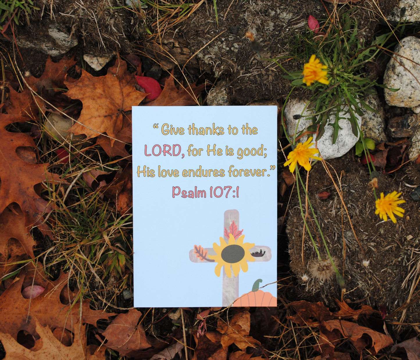 Psalm 107:1 Greeting Card