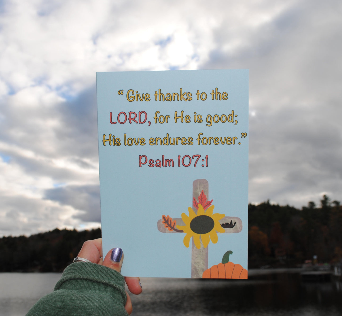Psalm 107:1 Greeting Card