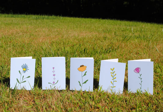 5 Pack of Wildflower Greeting Cards